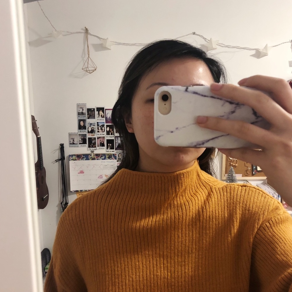 Mustard Yellow Mock Neck Sweater - Picture 7 of 7